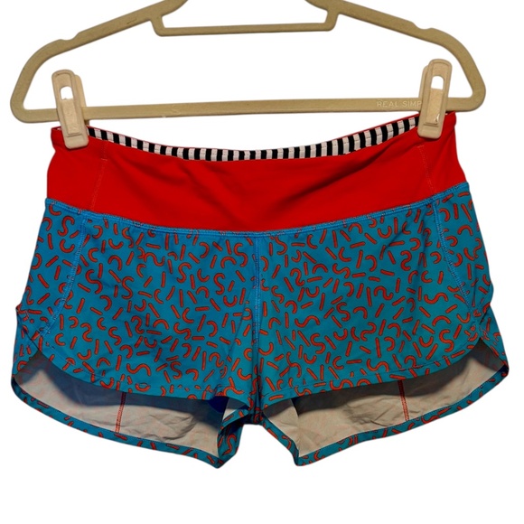 lululemon athletica Pants - Lululemon Run Speed Shorts Special Edition 2015 Seawheeze Size‎ 6 Blue Orange